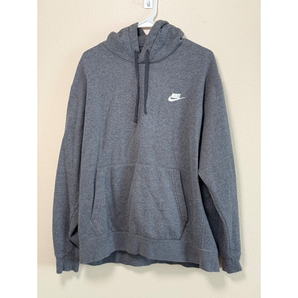 Nike Mens Sportswear Club Fleece Hoodie Charcoal Grey BV2654-071 XL
